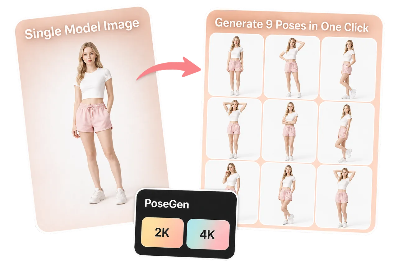 Cuadrícula de poses de modelo