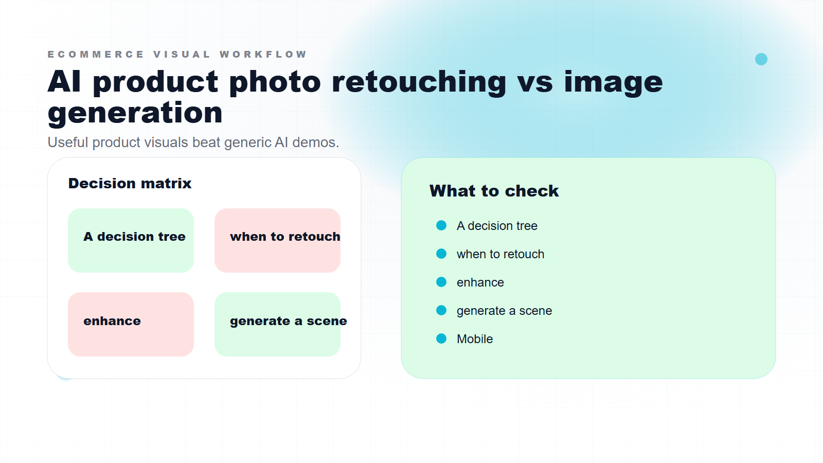 Product image generator versus product photo editor workflow for ecommerce teams