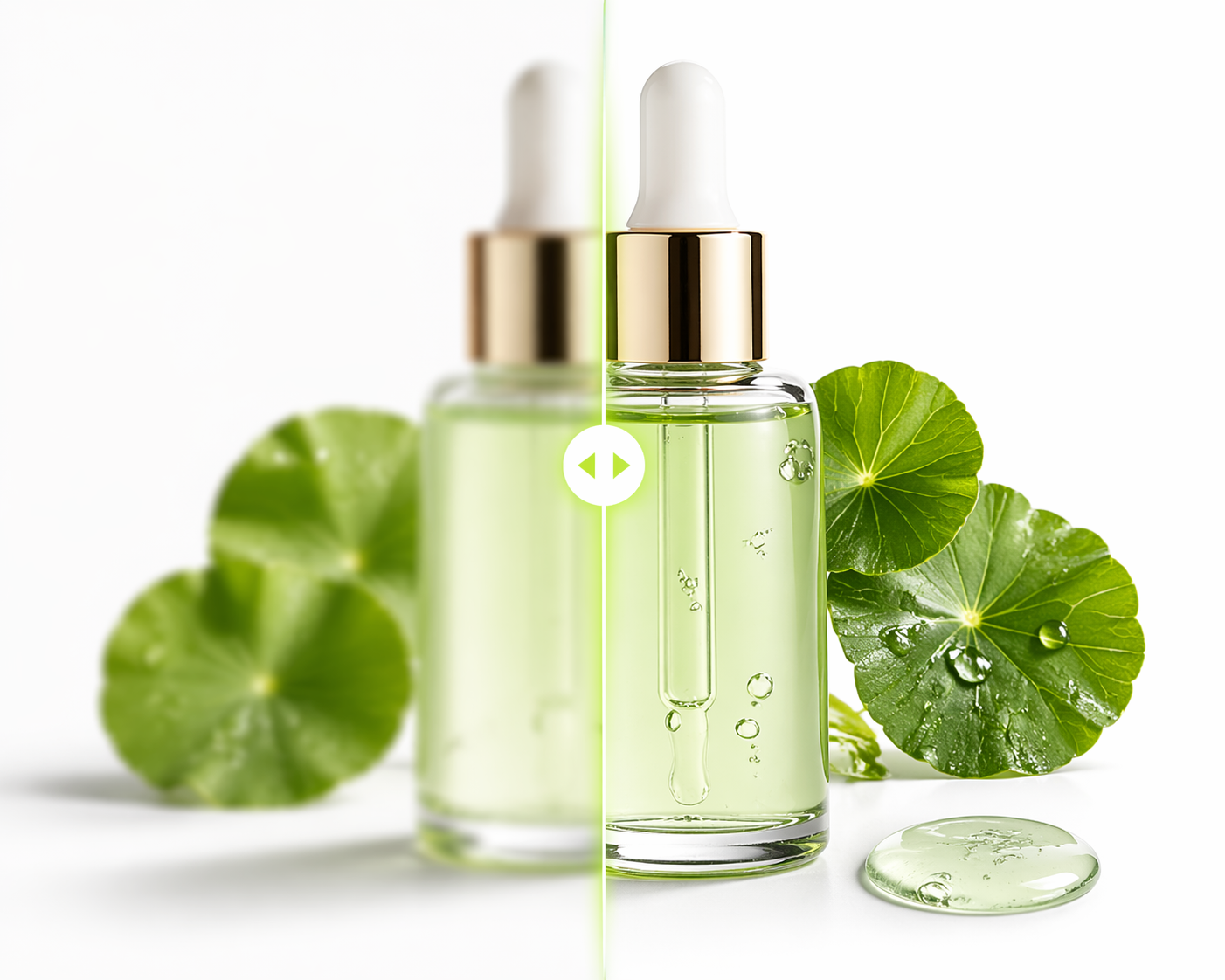 Amazon listing photo enhancement comparison showing a legacy soft product image improving into a crisp trustworthy ecommerce asset