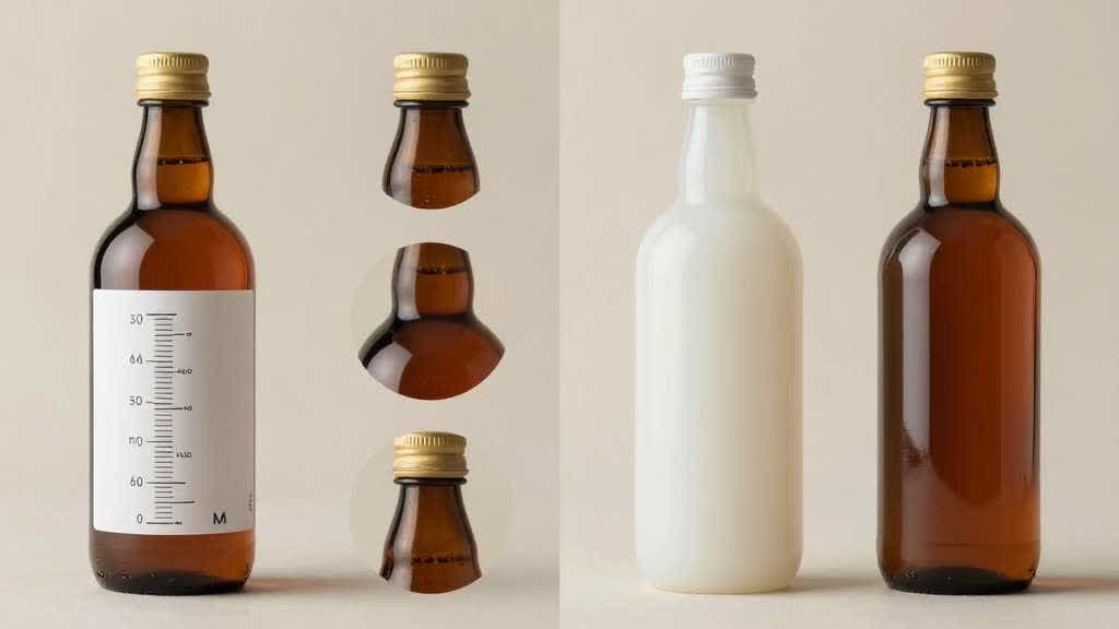 Ecommerce product comparison image review board with bottle variants, scale proof, feature closeups, mobile preview, and QA checklist