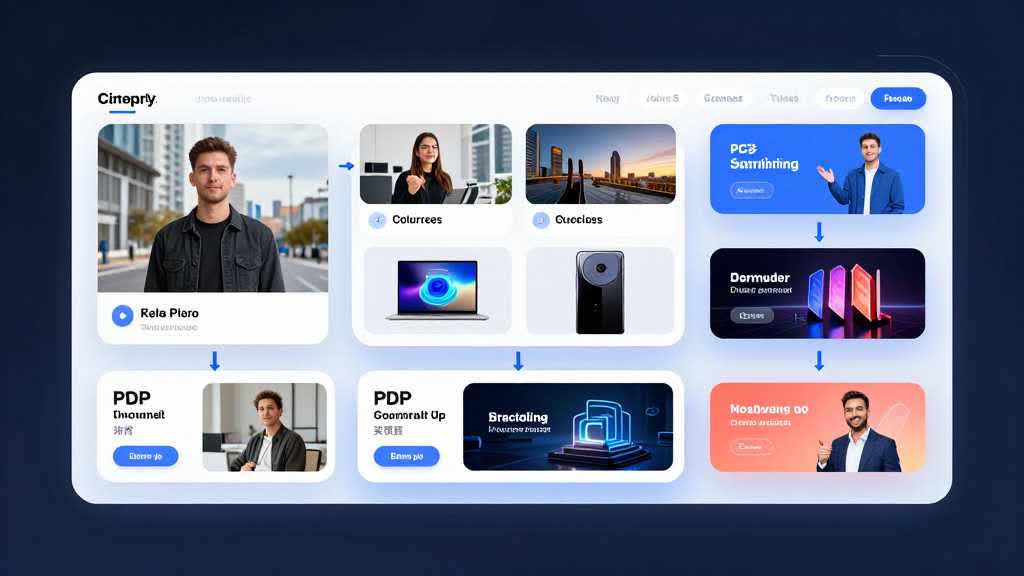 A command-center board showing source photo, listing images, PDP modules, lifestyle scenes, and campaign banners as one connected workflow.
