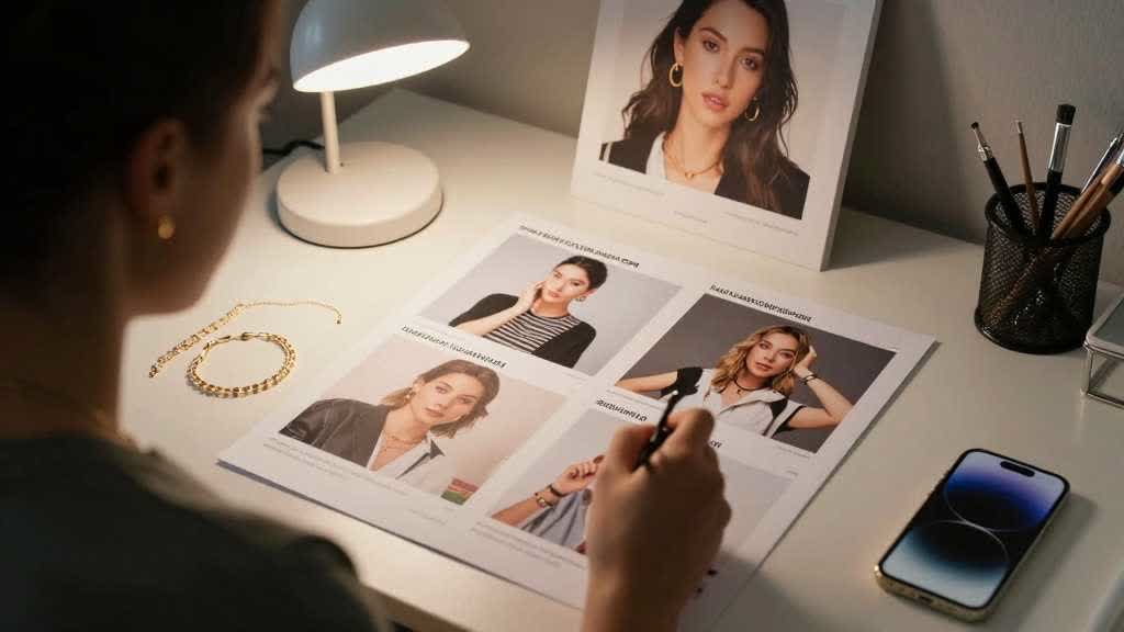 Ecommerce product retouching review desk comparing AI cleanup and human retouching needs across jewelry, beauty, apparel, electronics, and home product photos