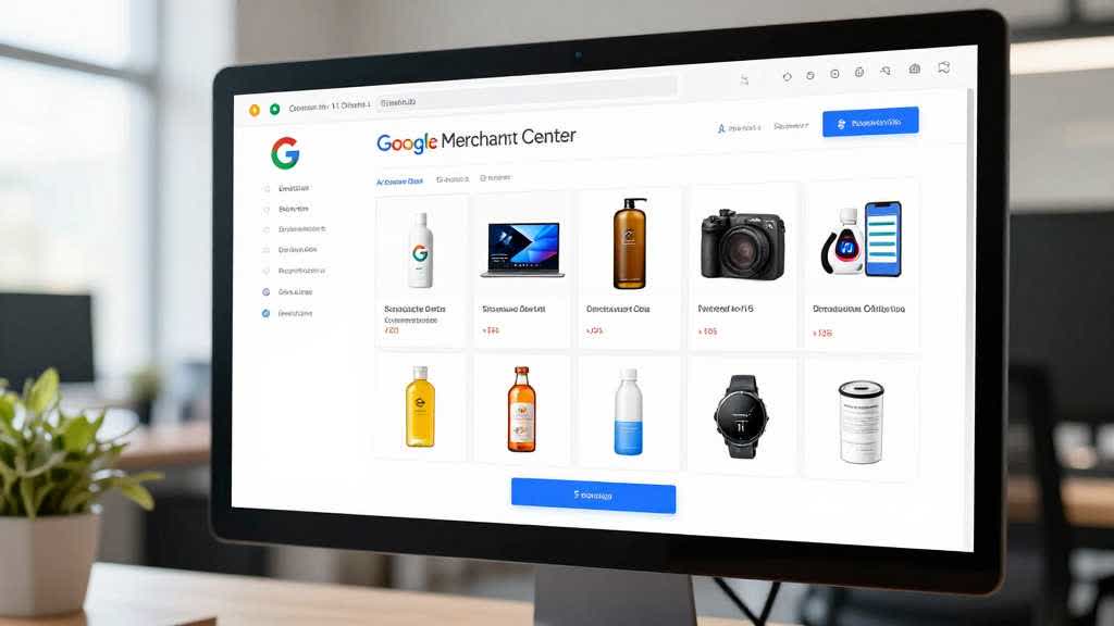 Ecommerce product page, product image cards, feed data checklist, generic shopping cards, and AI scan QA notes for Google Merchant Center product import